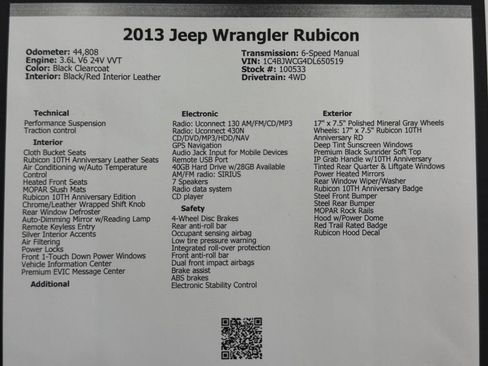 Used 2013 Jeep Wrangler Rubicon AWD/4WD image 48