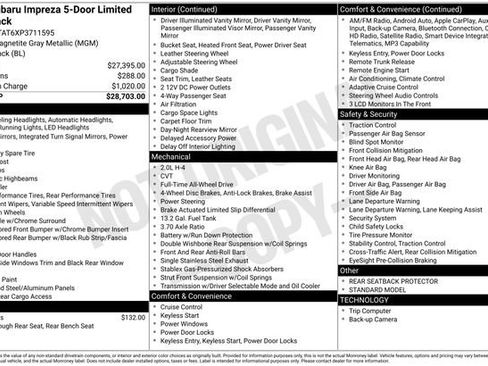 Used 2023 Subaru Impreza 2.0i Limited image 38