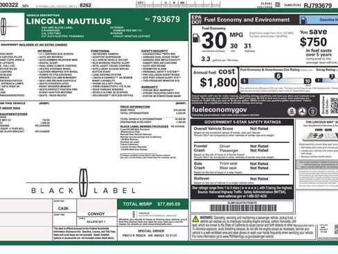 Used 2024 Lincoln Nautilus Black Label AWD/4WD image 2