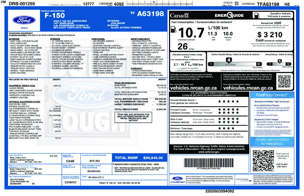 Used 2026 Ford F150 Lariat w/ Equipment Group 502A High AWD/4WD image 44
