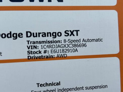 Used 2018 Dodge Durango SXT w/ 3rd Row Seating Group image 12