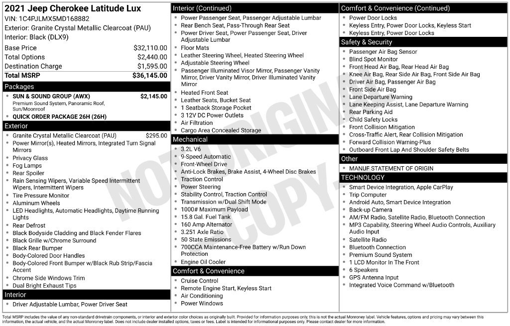Used 2021 Jeep Cherokee Latitude Lux w/ Sun & Sound Group FWD image 2