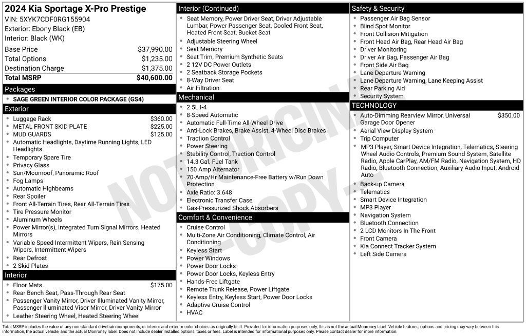Used 2024 Kia Sportage X-Pro Prestige AWD/4WD image 40
