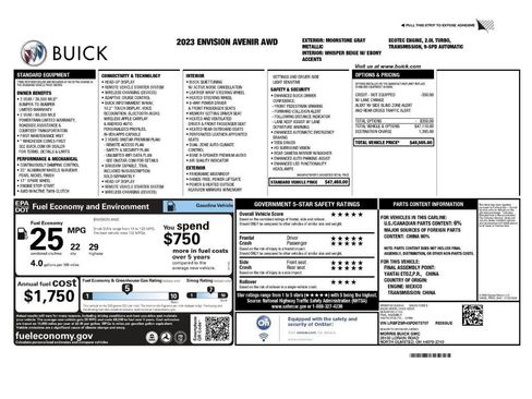 Used 2023 Buick Envision Avenir AWD/4WD image 2