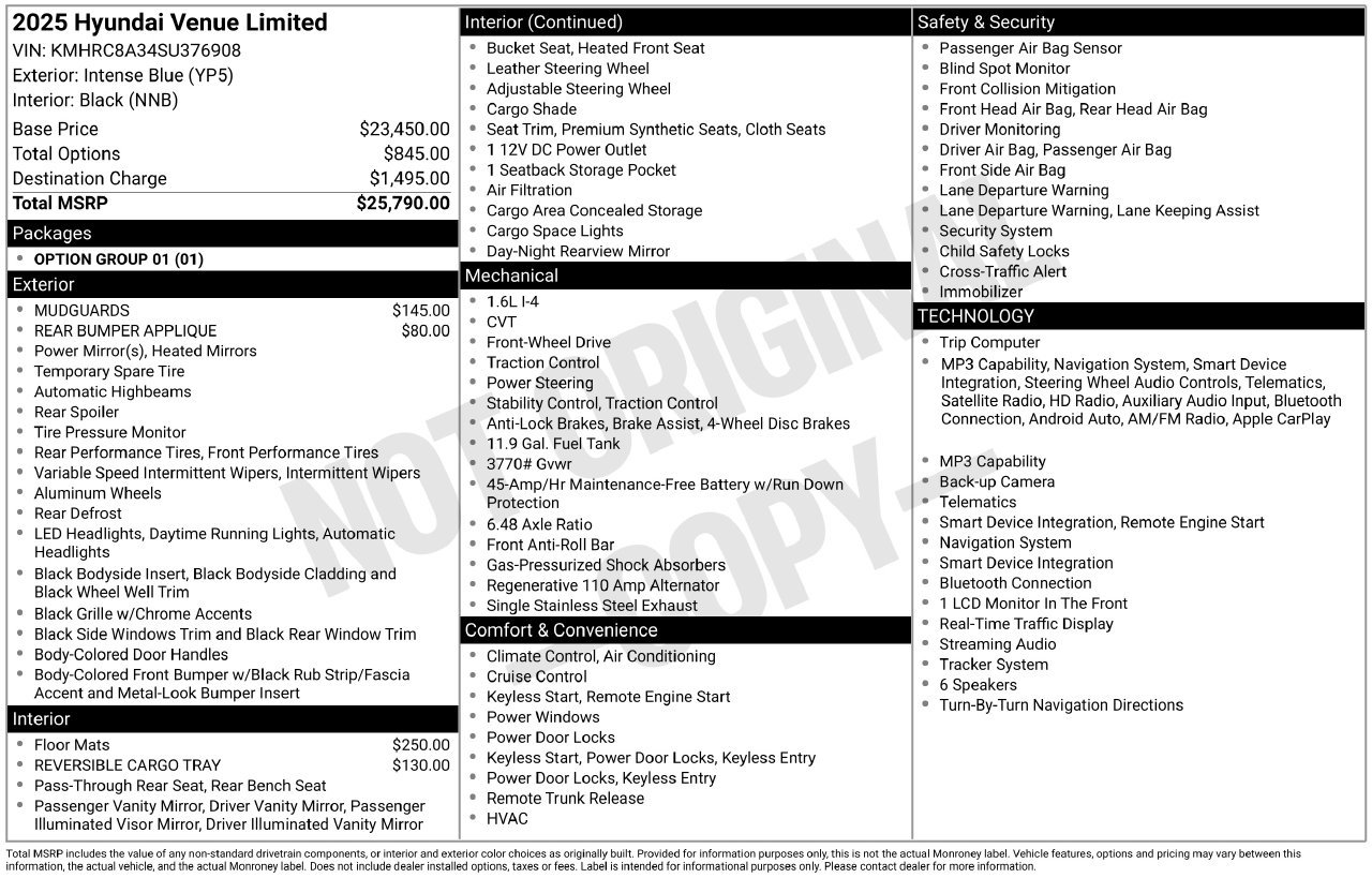 Used 2025 Hyundai Venue Limited FWD image 32