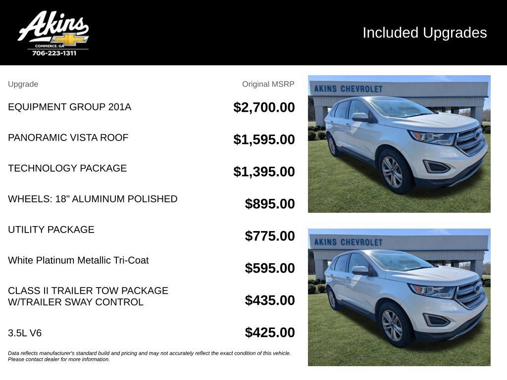 Used 2015 Ford Edge SEL w/ Equipment Group 201A AWD/4WD image 3