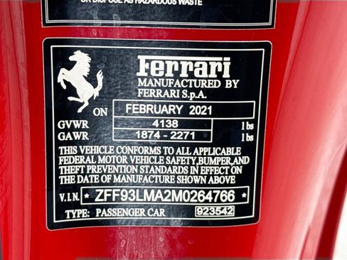 Certified 2021 Ferrari F8 Tributo RWD image 27