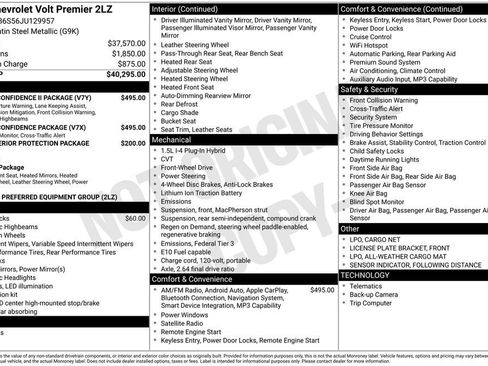 Used 2018 Chevrolet Volt Premier w/ Driver Confidence Package FWD image 2
