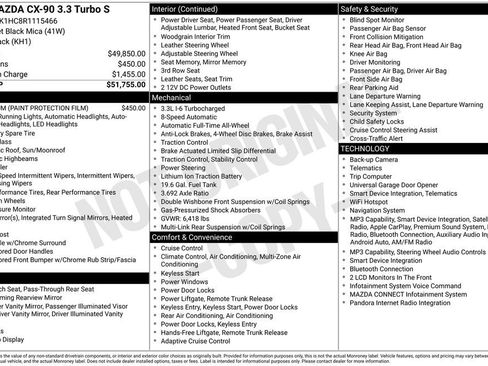 Certified 2024 MAZDA CX-90 3.3 Turbo S AWD/4WD image 12