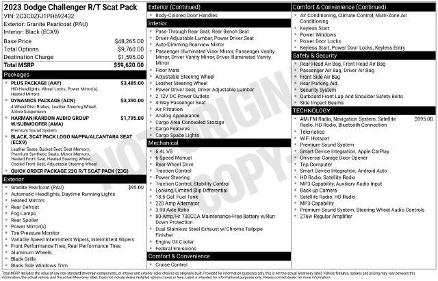 Used 2023 Dodge Challenger R/T Scat Pack w/ Plus Package RWD image 18