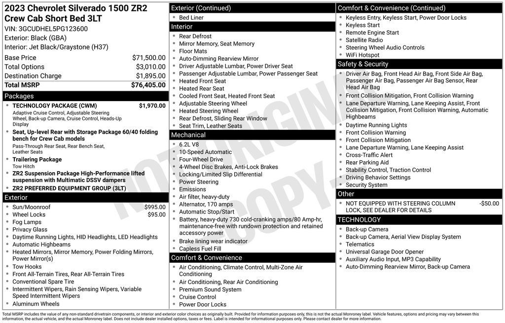 Used 2023 Chevrolet Silverado 1500 ZR2 w/ Technology Package AWD/4WD image 41