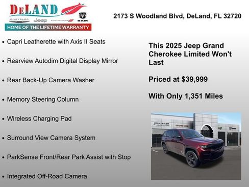 Used 2025 Jeep Grand Cherokee Limited w/ Luxury Tech Group II AWD/4WD image 8