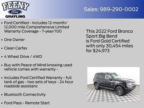 Certified 2022 Ford Bronco Sport Big Bend w/ Convenience Package image 5