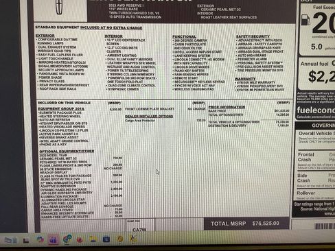 Used 2023 Lincoln Aviator Reserve w/ Equipment Group 201A image 63