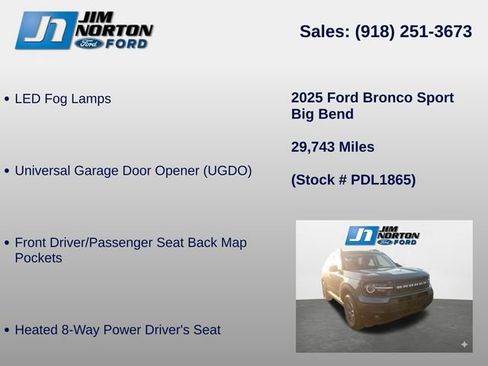 Used 2025 Ford Bronco Sport Big Bend w/ Convenience Package AWD/4WD image 14