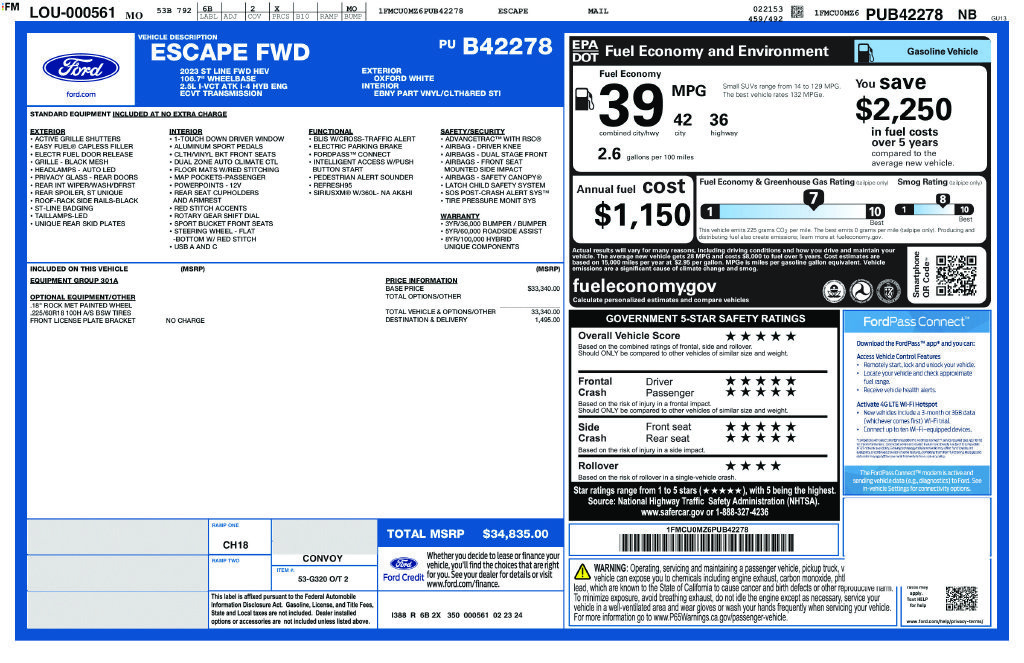 Used 2023 Ford Escape ST-Line w/ Equipment Group 301A FWD image 4