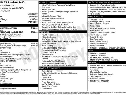 Used 2024 BMW Z4 M40i w/ Shadowloine Package image 6