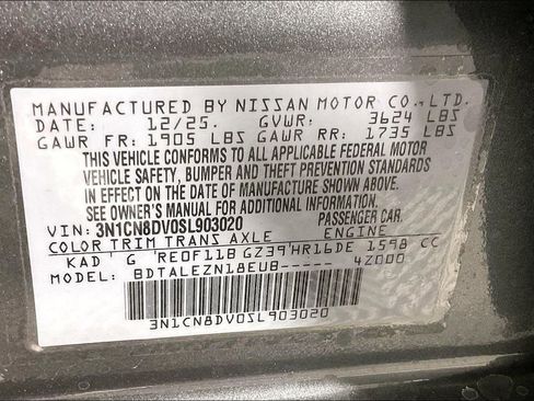 New 2025 Nissan Versa S w/ Trunk Package FWD image 26