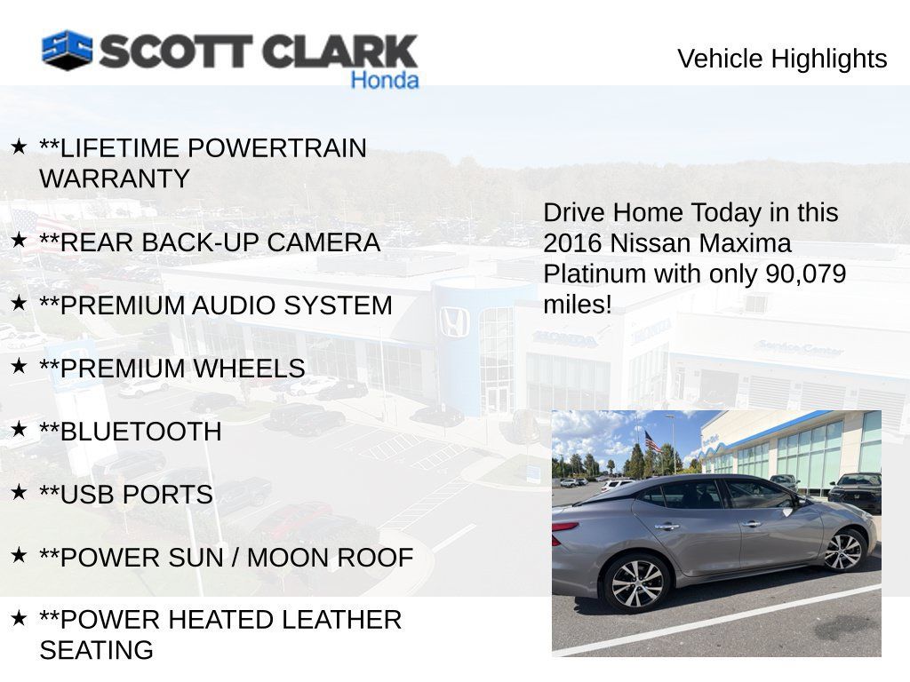 Used 2016 Nissan Maxima Platinum FWD image 3