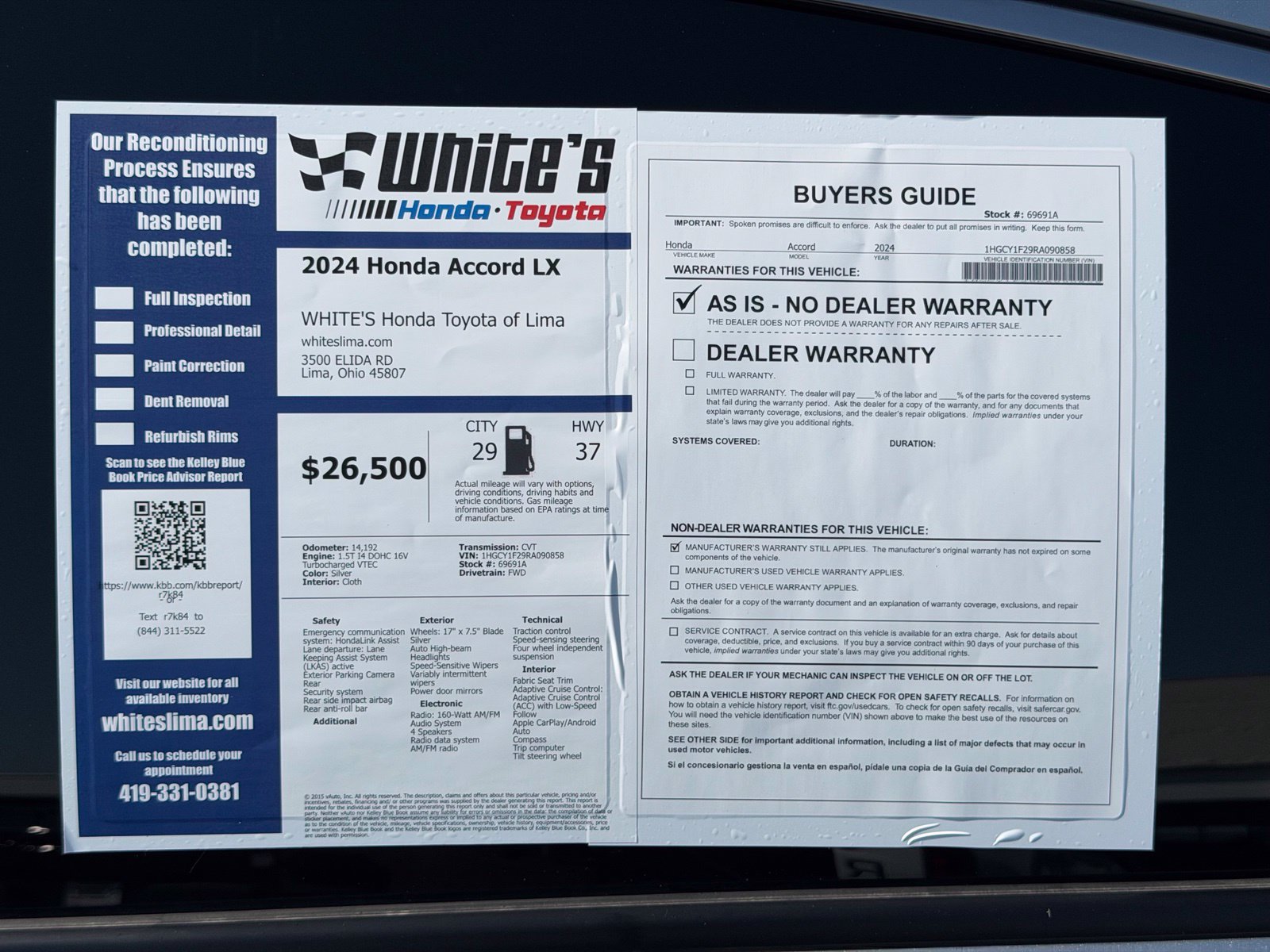Used 2024 Honda Accord LX image 30