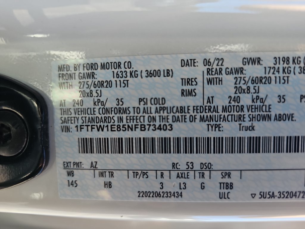 Certified 2022 Ford F150 Lariat w/ Equipment Group 502A High AWD/4WD image 35