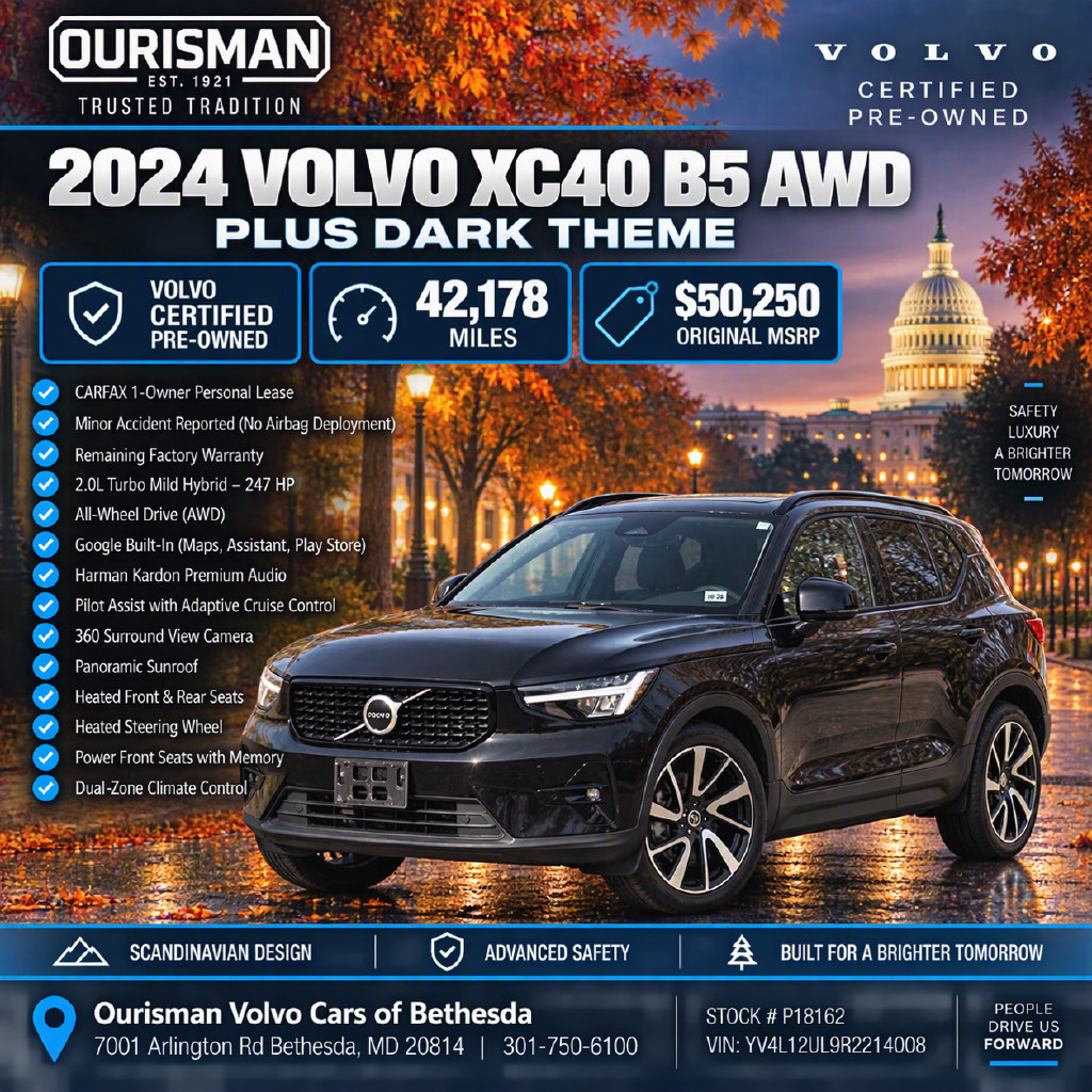 Used 2024 Volvo XC40 B5 Plus w/ Protection Package Premier AWD/4WD image 2