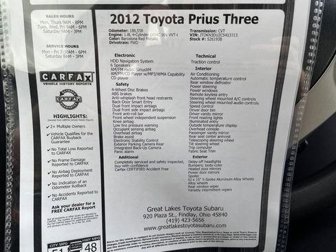 Used 2012 Toyota Prius Two image 27