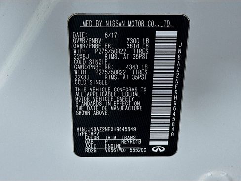 Used 2017 INFINITI QX80 2WD w/ Driver Assistance Package image 12