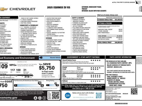 New 2025 Chevrolet Equinox EV RS image 63