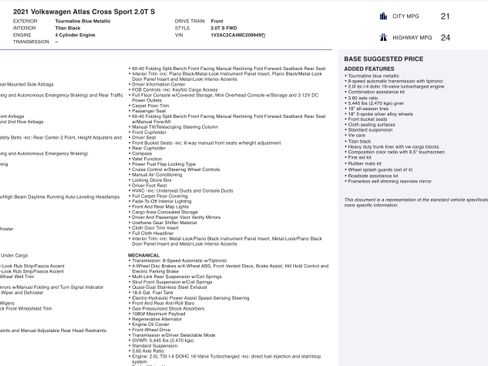 Used 2021 Volkswagen Atlas Cross Sport S FWD image 7