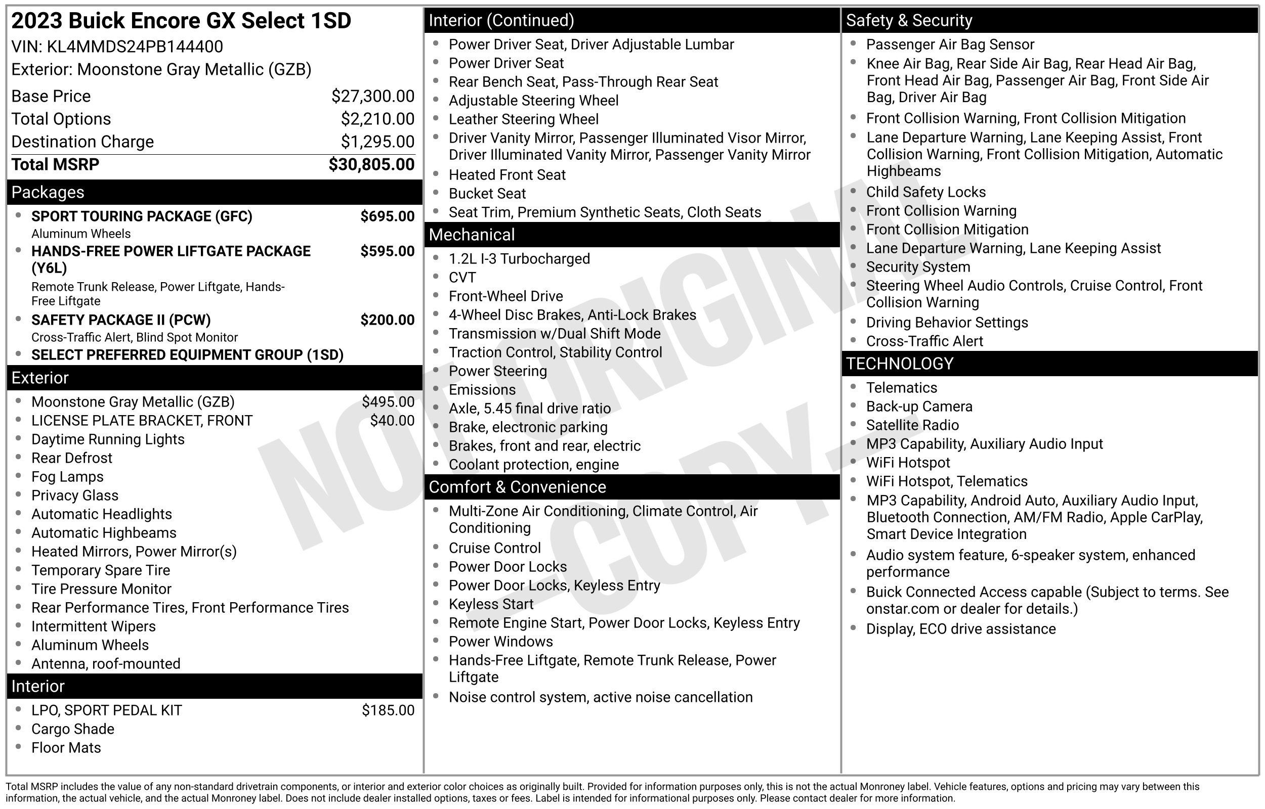Used 2023 Buick Encore GX Select w/ Sport Touring Package FWD image 2