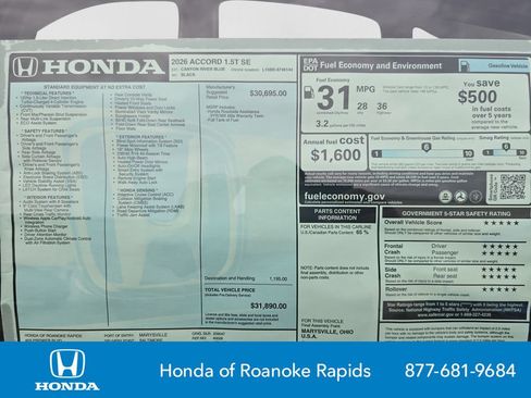 New 2026 Honda Accord SE image 29