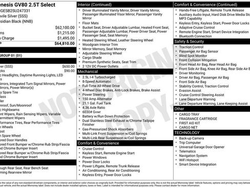 Used 2025 Genesis GV80 2.5T Select image 5