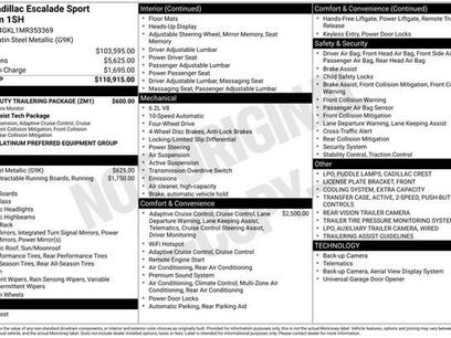 Certified 2021 Cadillac Escalade Sport Platinum w/ Heavy-Duty Trailer Package