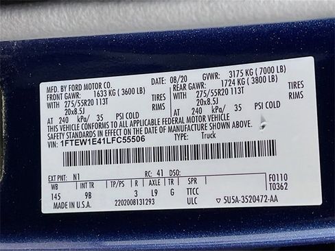 Used 2020 Ford F150 Platinum w/ Equipment Group 701A Luxury image 31