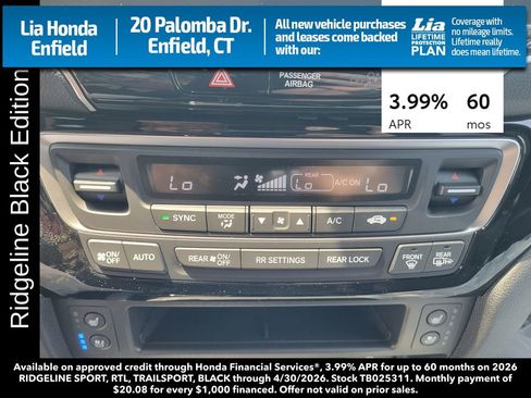 New 2026 Honda Ridgeline Black Edition image 25