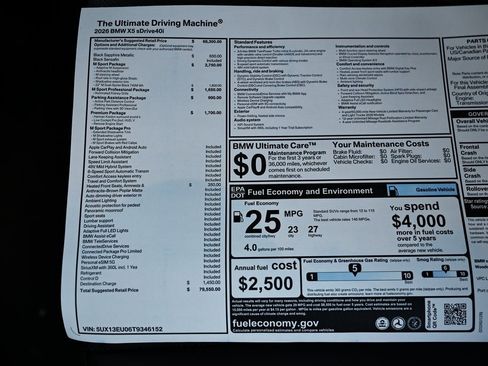 New 2026 BMW X5 sDrive40i w/ M Sport Package image 40