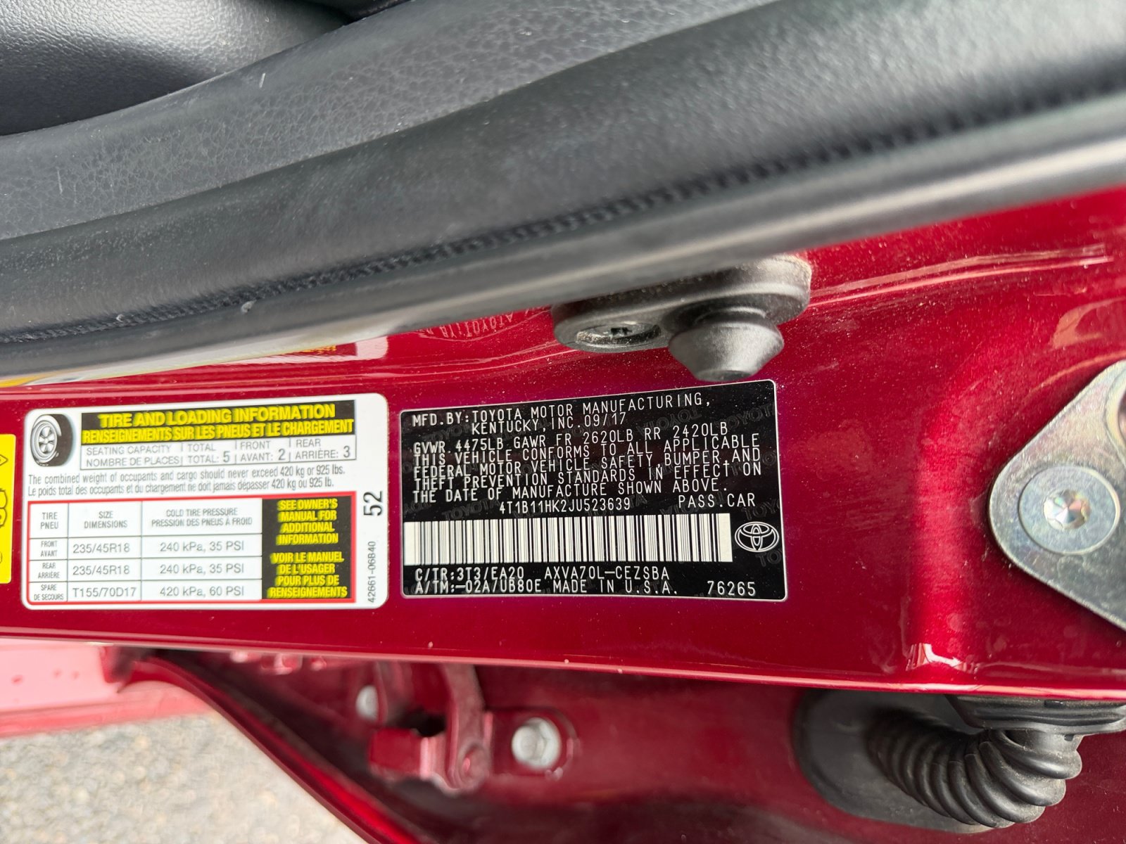 Used 2018 Toyota Camry SE w/ Moonroof Package FWD image 35