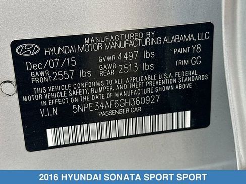 Used 2016 Hyundai Sonata Sport w/ Option Group 1V FWD image 30
