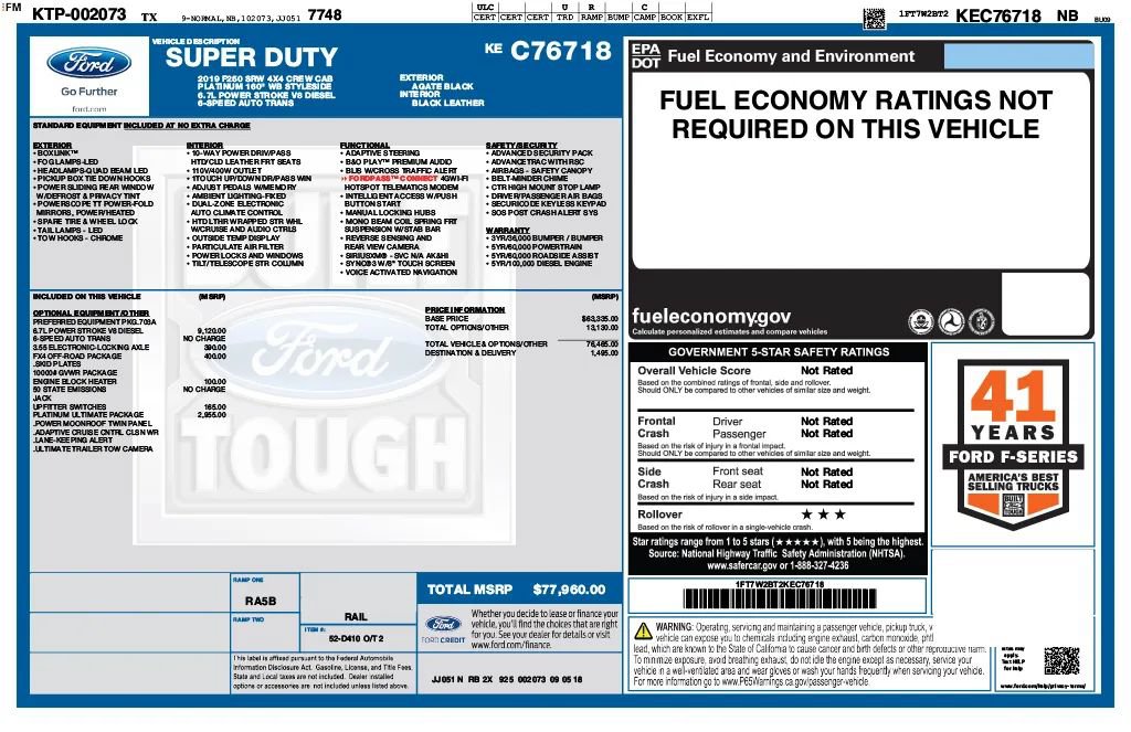Used 2019 Ford F250 Platinum w/ Platinum Ultimate Package AWD/4WD image 27