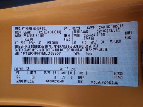 Used 2021 Ford Ranger Lariat w/ Equipment Group 501A High image 27