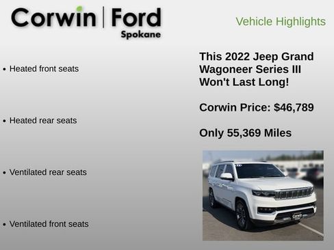 Used 2022 Jeep Grand Wagoneer Series III AWD/4WD image 12