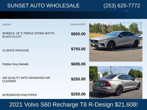 Used 2021 Volvo S60 T8 R-Design w/ Climate Package AWD/4WD image 29