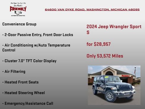 Used 2024 Jeep Wrangler Unlimited Sport AWD/4WD image 15