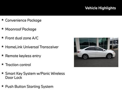 Used 2017 Toyota Camry XLE w/ Moonroof Package FWD image 5