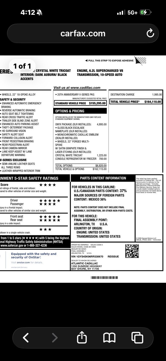 Used 2024 Cadillac Escalade ESV V w/ LPO, ONYX Package AWD/4WD image 17