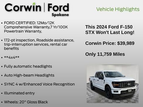Used 2024 Ford F150 STX w/ STX Black Appearance Package image 13