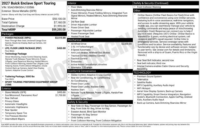New 2027 Buick Enclave Sport Touring w/ Power Package AWD/4WD image 25