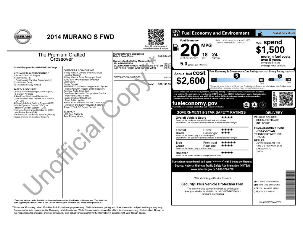 Used 2014 Nissan Murano S FWD image 7