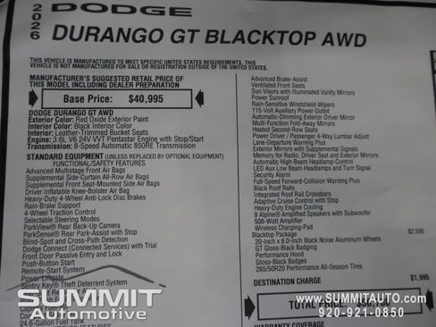 New 2026 Dodge Durango GT image 40